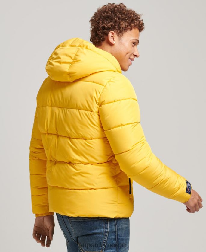 Superdry gul klær 86P46D960 sport puffer hettejakke menn