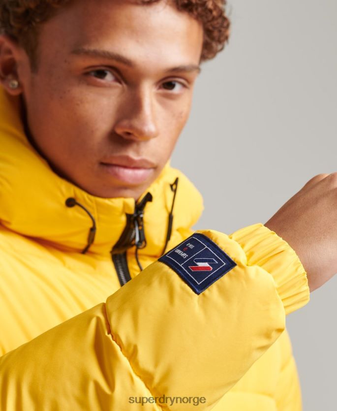 Superdry gul klær 86P46D960 sport puffer hettejakke menn