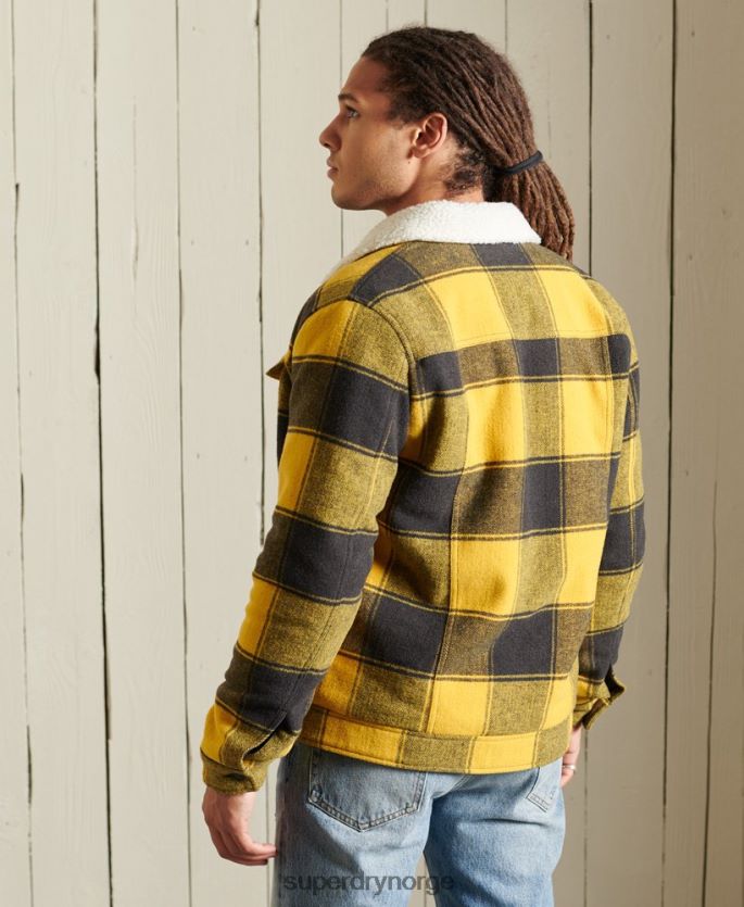 Superdry gull klær 86P46D4593 highwayman ull sherpa trucker jakke menn