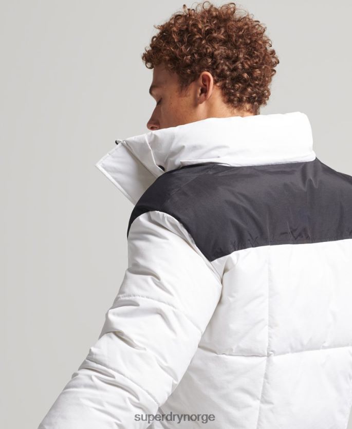 Superdry hvit klær 86P46D1054 hette quilt puffer jakke menn