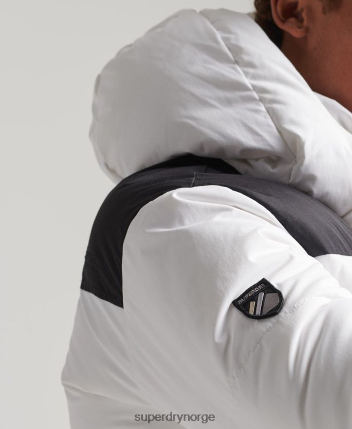 Superdry hvit klær 86P46D1054 hette quilt puffer jakke menn