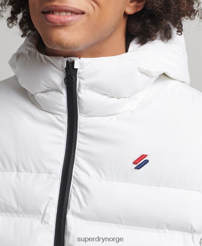 Superdry hvit klær 86P46D1073 varmeforseglet polstret jakke menn