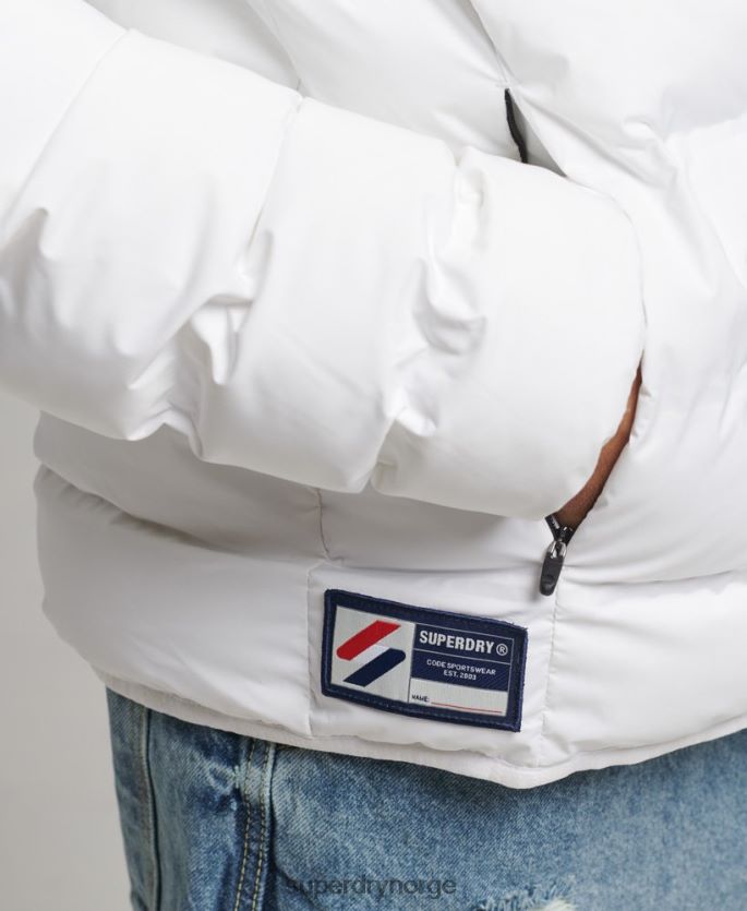 Superdry hvit klær 86P46D1073 varmeforseglet polstret jakke menn