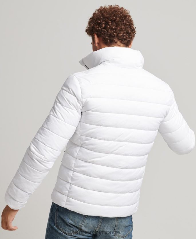 Superdry hvit klær 86P46D4695 klassisk pufferjakke med logo menn