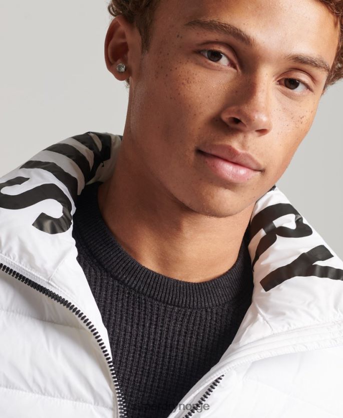 Superdry hvit klær 86P46D4695 klassisk pufferjakke med logo menn
