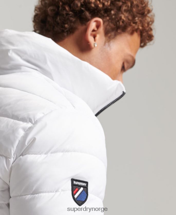 Superdry hvit klær 86P46D4695 klassisk pufferjakke med logo menn