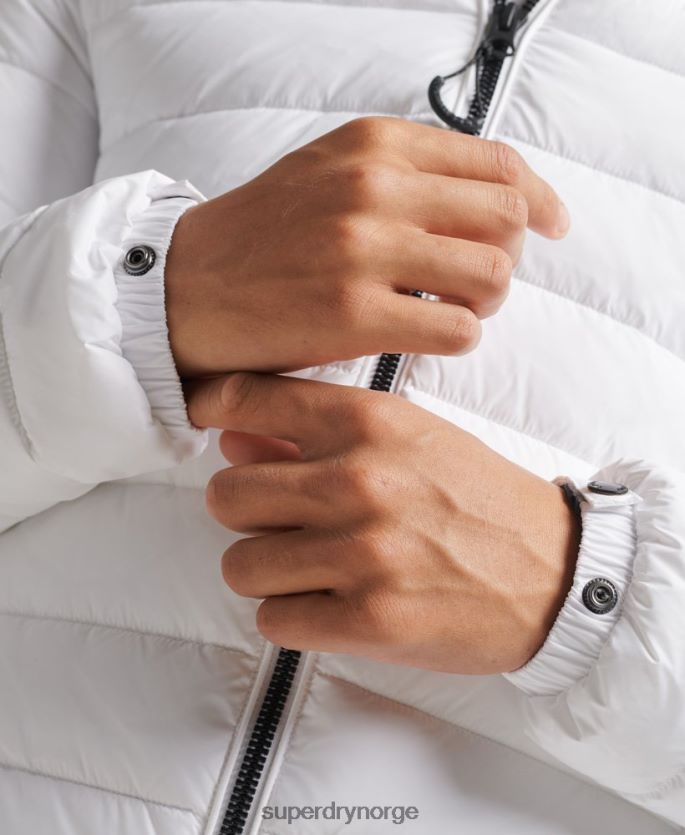 Superdry hvit klær 86P46D4695 klassisk pufferjakke med logo menn