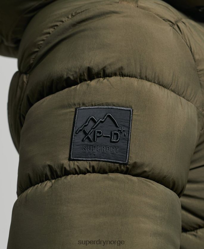 Superdry kaki klær 86P46D1048 hette xpd sports puffer jakke menn