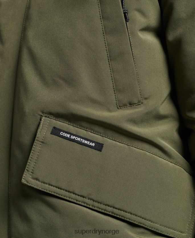Superdry kaki klær 86P46D4524 expedition everest bomber vattert jakke menn