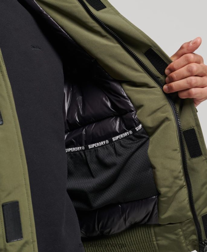 Superdry kaki klær 86P46D4524 expedition everest bomber vattert jakke menn