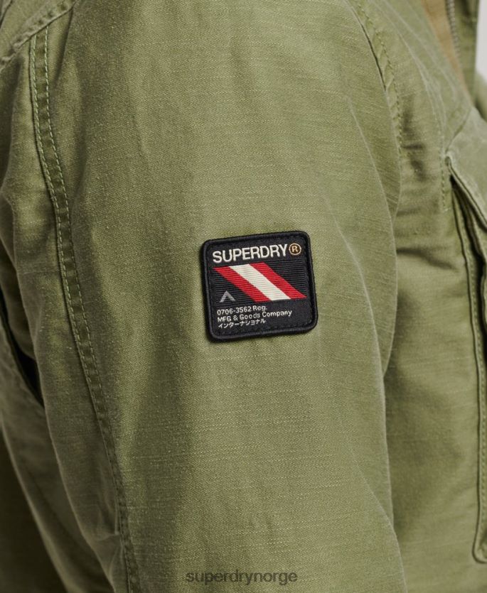 Superdry kaki klær 86P46D4689 militær m65 felt borg fôret jakke menn