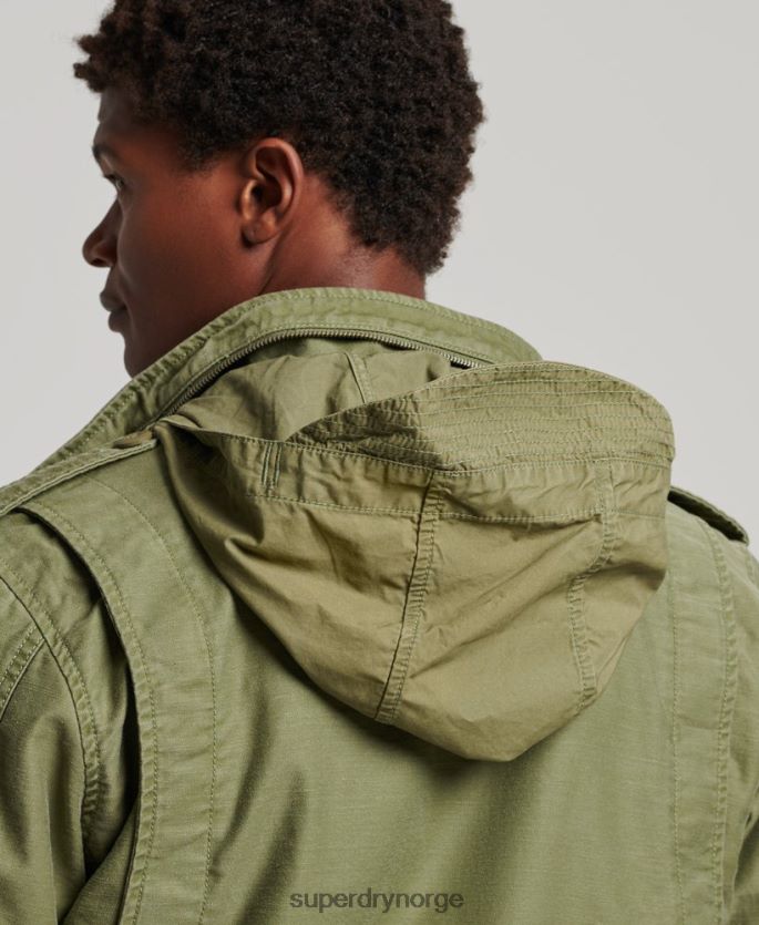 Superdry kaki klær 86P46D4689 militær m65 felt borg fôret jakke menn