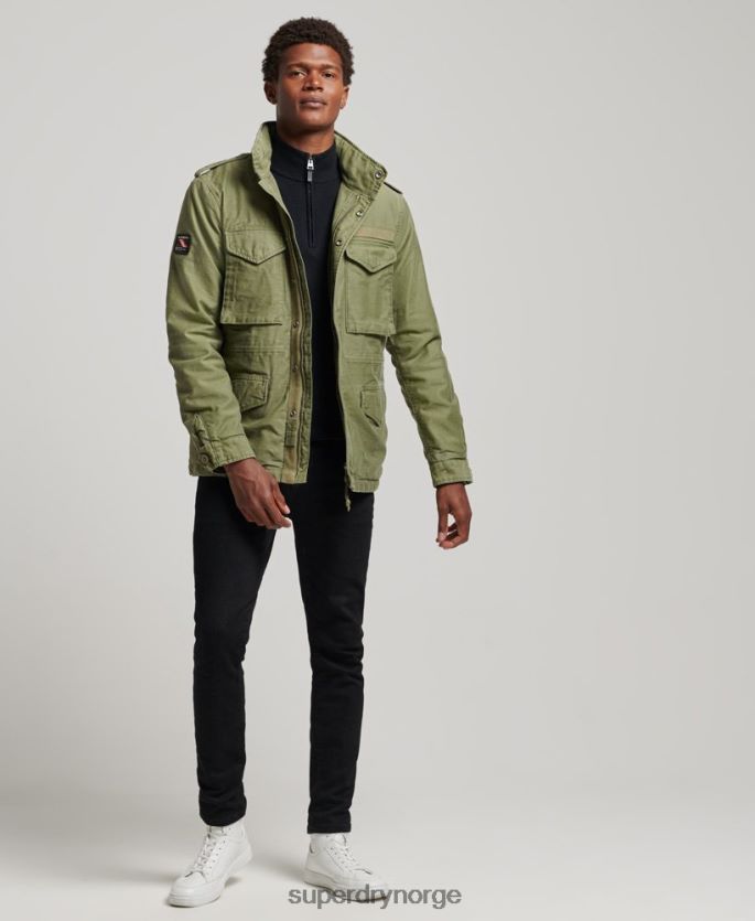 Superdry kaki klær 86P46D4689 militær m65 felt borg fôret jakke menn