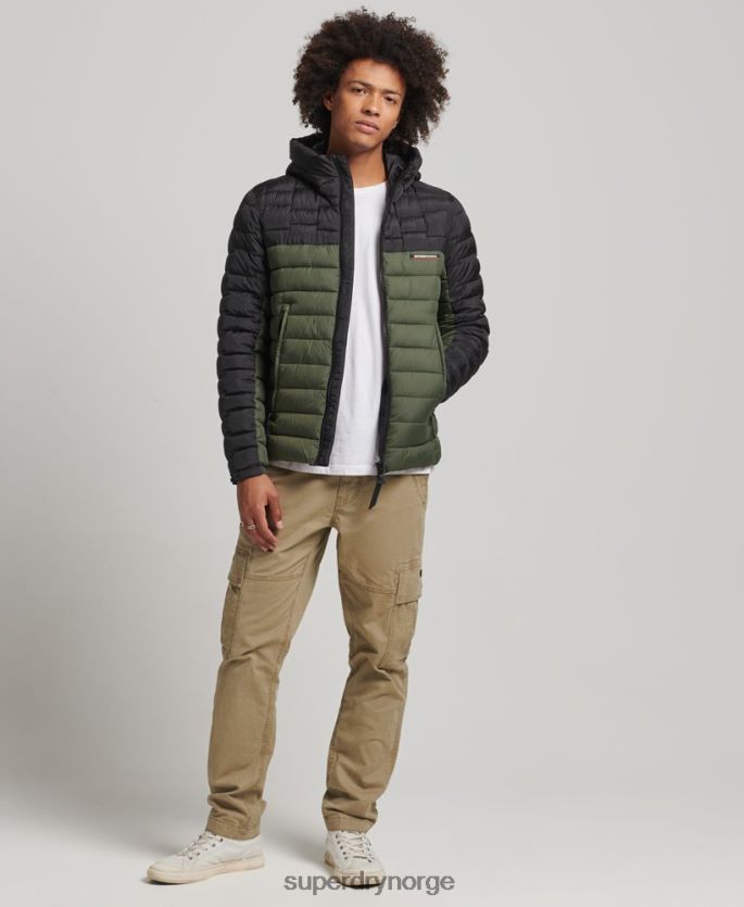 Superdry kaki klær 86P46D4694 ekspedisjon radar vattert mix fuji jakke menn