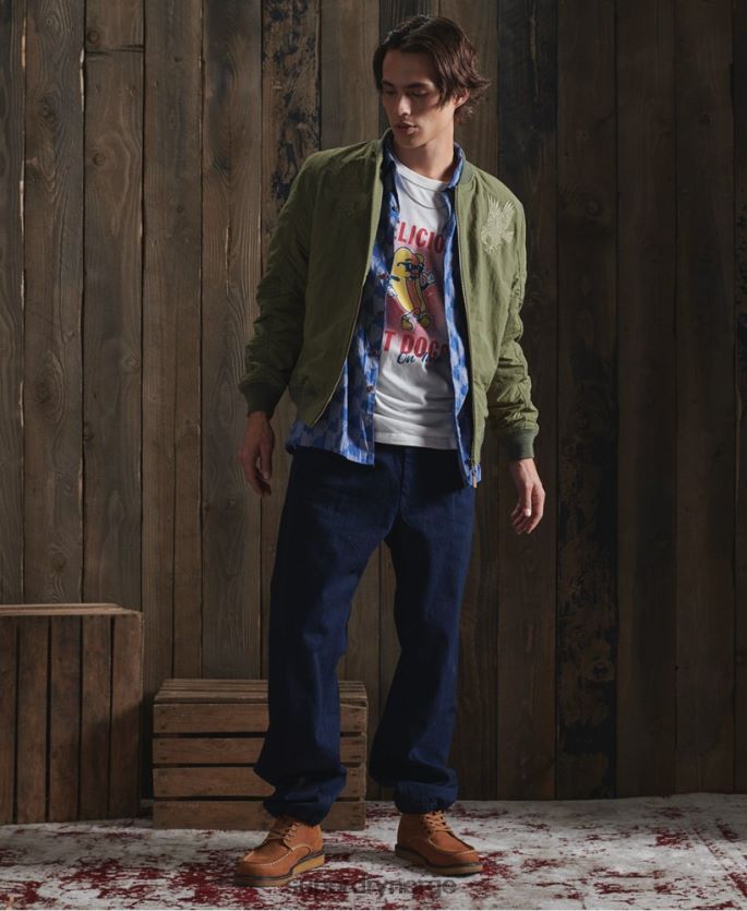 Superdry kaki klær 86P46D4772 begrenset opplag tørr suvenirjakke menn
