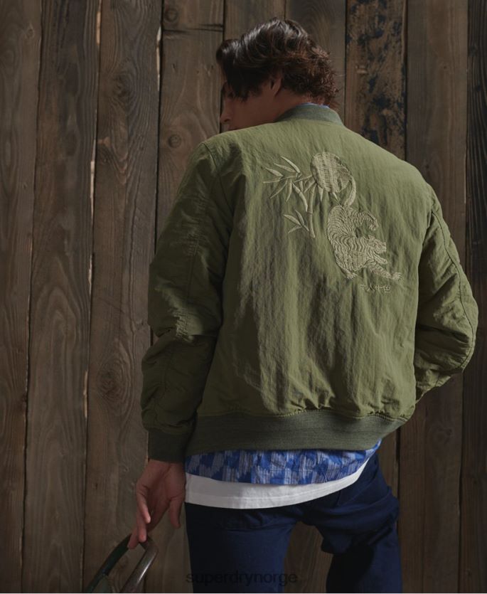 Superdry kaki klær 86P46D4772 begrenset opplag tørr suvenirjakke menn