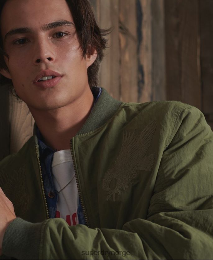 Superdry kaki klær 86P46D4772 begrenset opplag tørr suvenirjakke menn