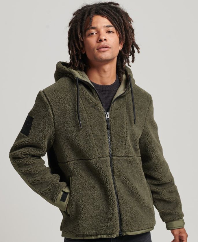 Superdry kaki klær 86P46D5005 xpd hybrid borg jakke menn