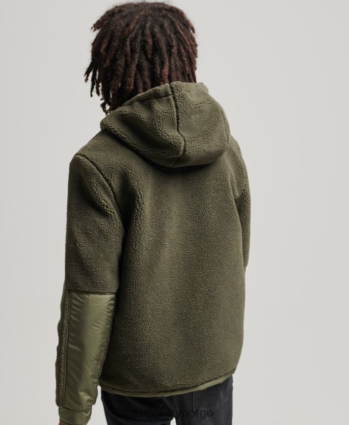 Superdry kaki klær 86P46D5005 xpd hybrid borg jakke menn