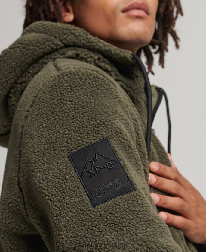 Superdry kaki klær 86P46D5005 xpd hybrid borg jakke menn