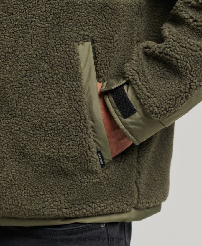 Superdry kaki klær 86P46D5005 xpd hybrid borg jakke menn