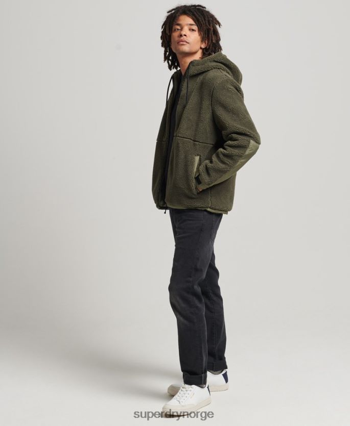 Superdry kaki klær 86P46D5005 xpd hybrid borg jakke menn