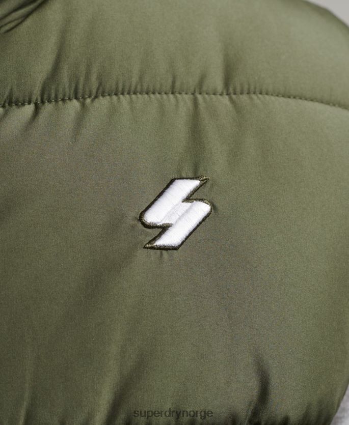 Superdry kaki klær 86P46D990 sport puffer gilet uten hette menn