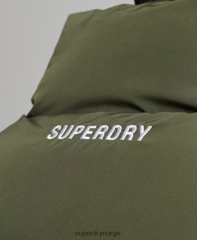 Superdry kaki klær 86P46D990 sport puffer gilet uten hette menn