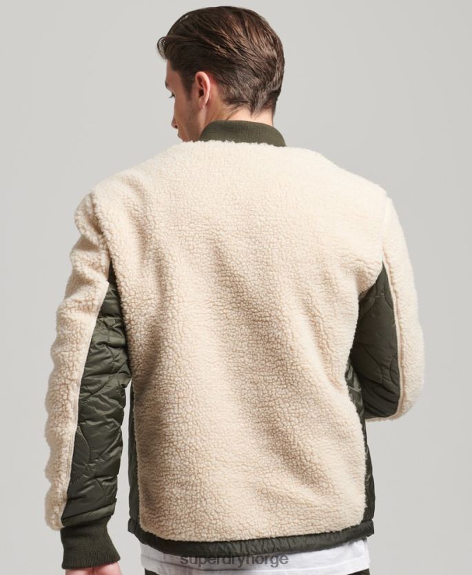Superdry krem klær 86P46D4453 sherpa jakke med glidelås menn