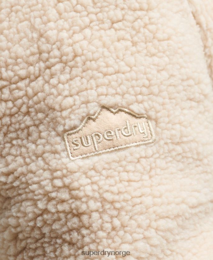 Superdry krem klær 86P46D4453 sherpa jakke med glidelås menn