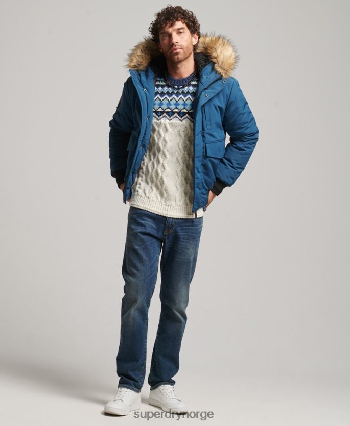 Superdry lyse blå klær 86P46D1121 everest bomber jakke menn