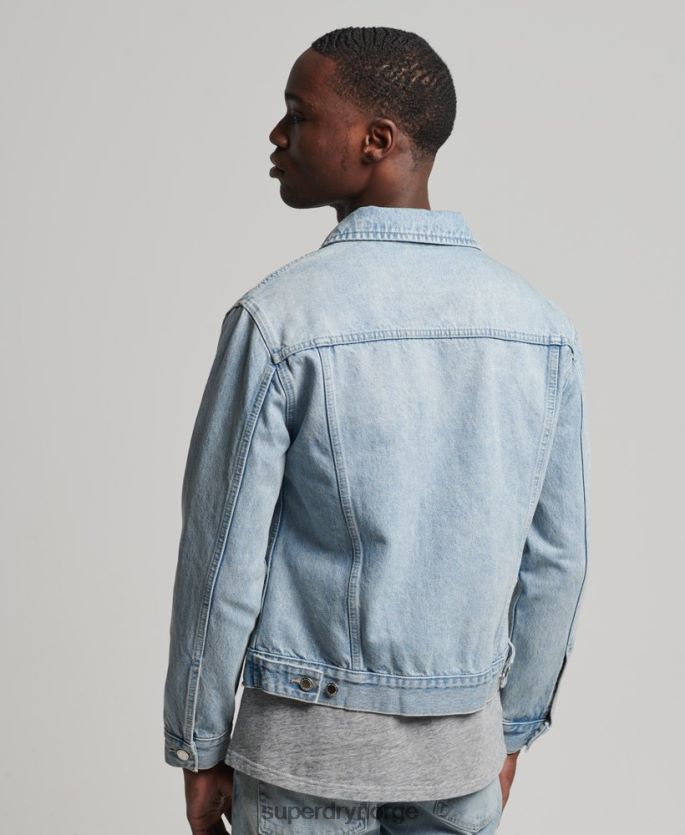 Superdry lyse blå klær 86P46D4707 highwayman trucker jakke menn