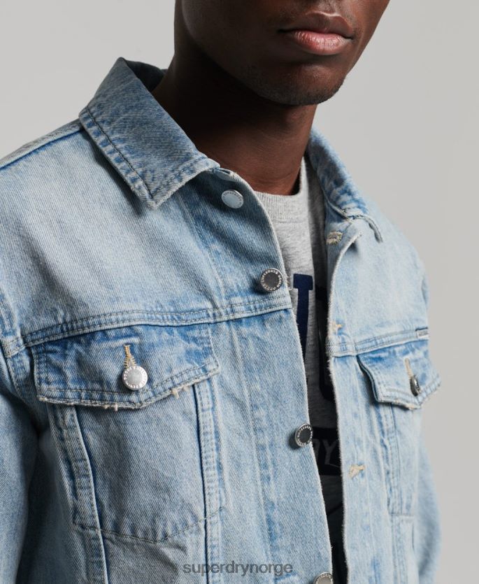 Superdry lyse blå klær 86P46D4707 highwayman trucker jakke menn