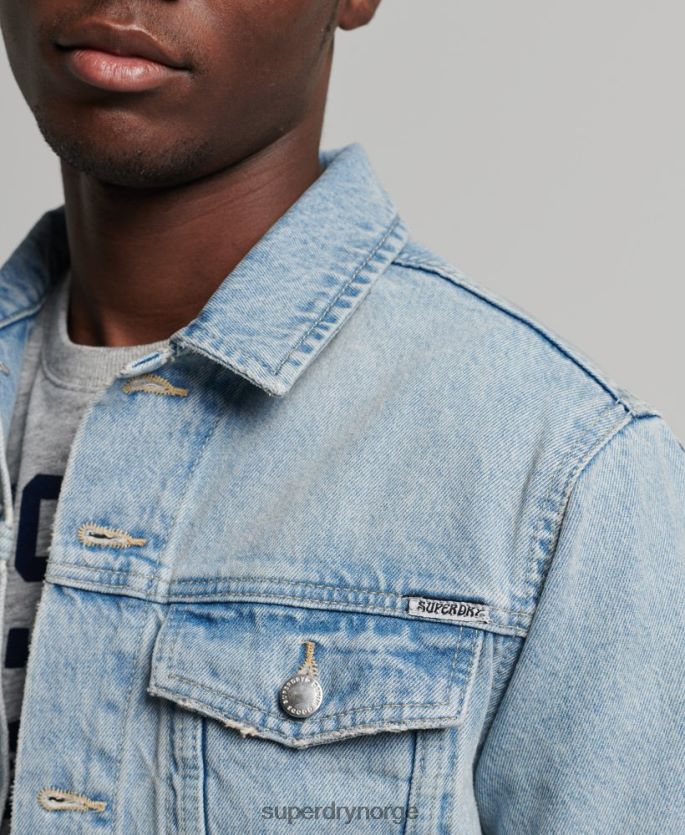 Superdry lyse blå klær 86P46D4707 highwayman trucker jakke menn