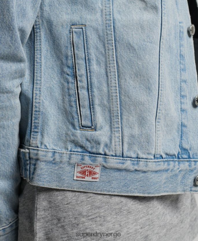 Superdry lyse blå klær 86P46D4707 highwayman trucker jakke menn