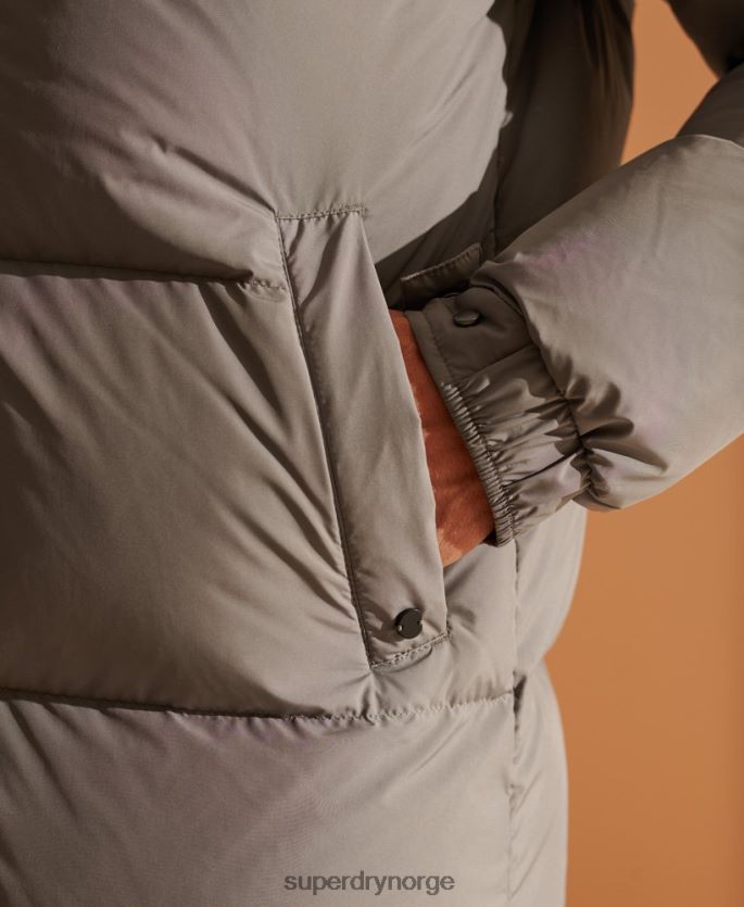 Superdry lysegrå klær 86P46D4720 longline resirkulert dunjakke i begrenset opplag menn