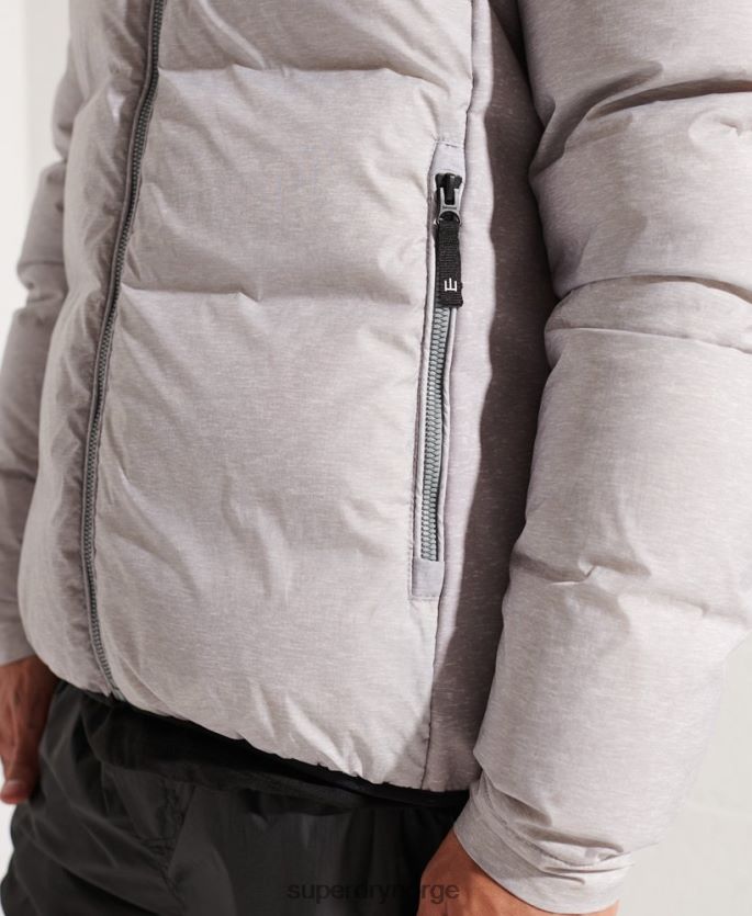 Superdry lysegrå klær 86P46D4740 ekspedisjon dun sd-windbreaker jakke menn