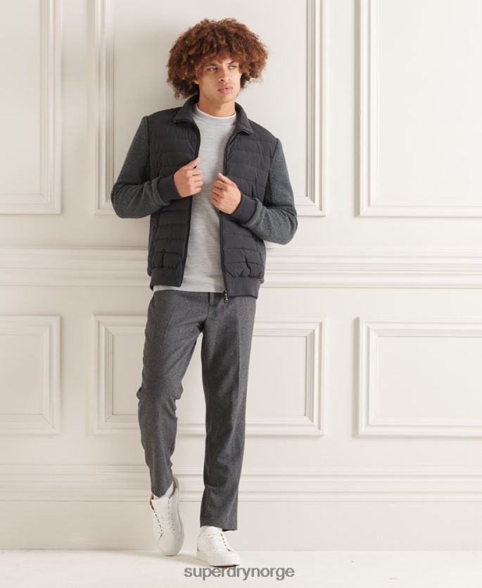 Superdry mørk grå klær 86P46D1039 studios polstret strikket mix jakke menn