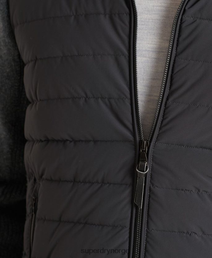 Superdry mørk grå klær 86P46D1039 studios polstret strikket mix jakke menn