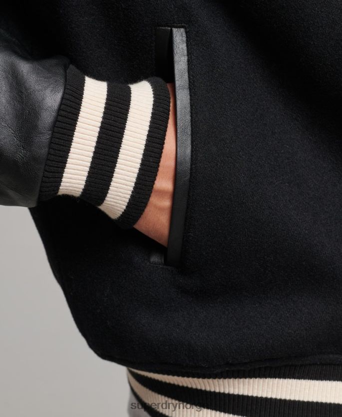 Superdry mørk grå klær 86P46D1050 college varsity bomberjakke menn