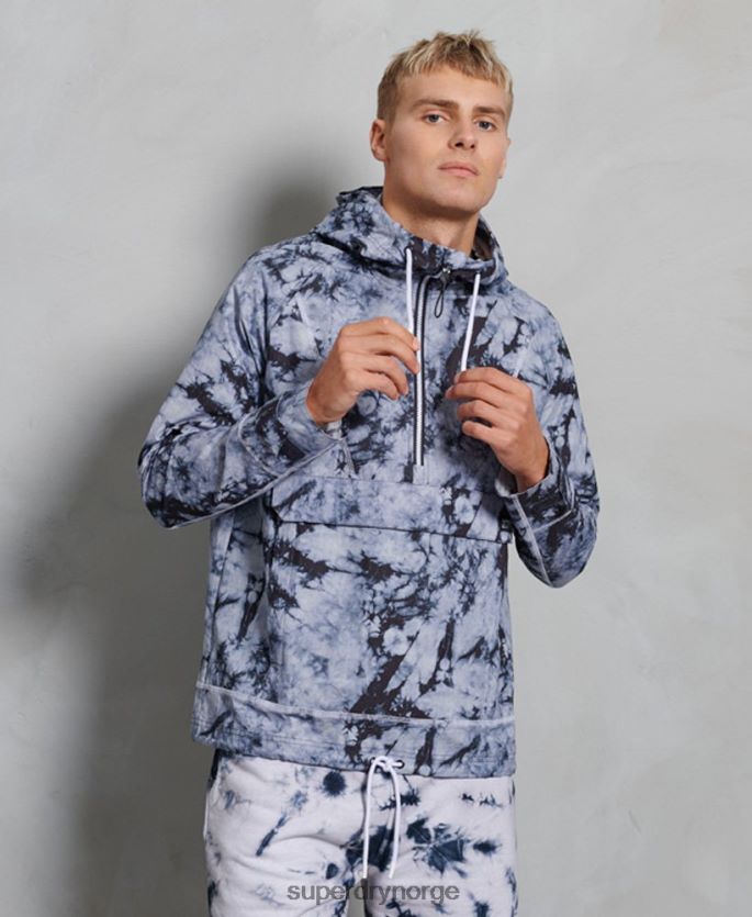 Superdry mørk grå klær 86P46D1182 overheadjakke i kontrast menn