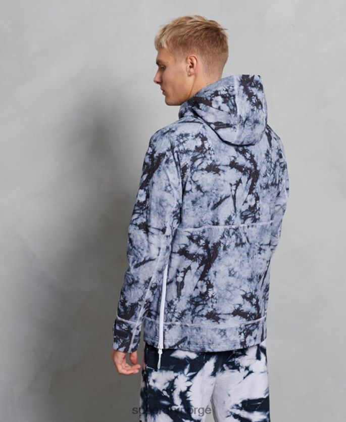 Superdry mørk grå klær 86P46D1182 overheadjakke i kontrast menn