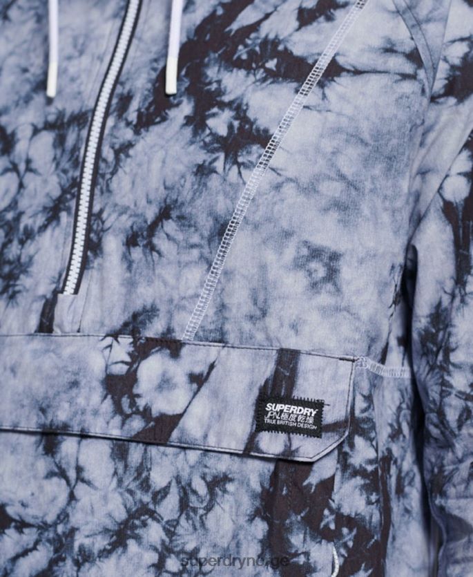 Superdry mørk grå klær 86P46D1182 overheadjakke i kontrast menn