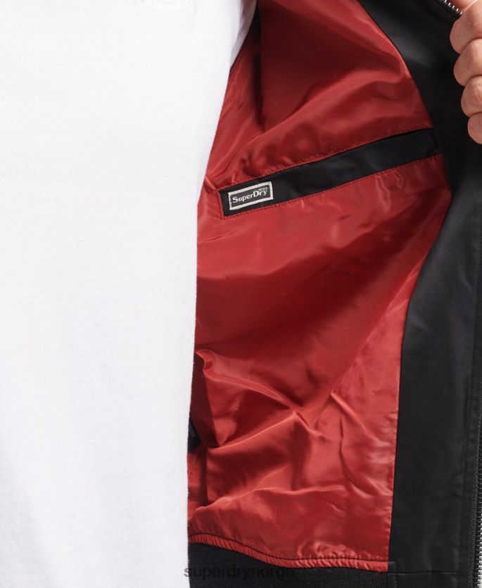 Superdry mørk grå klær 86P46D4459 vintage sukajan bomberjakke menn