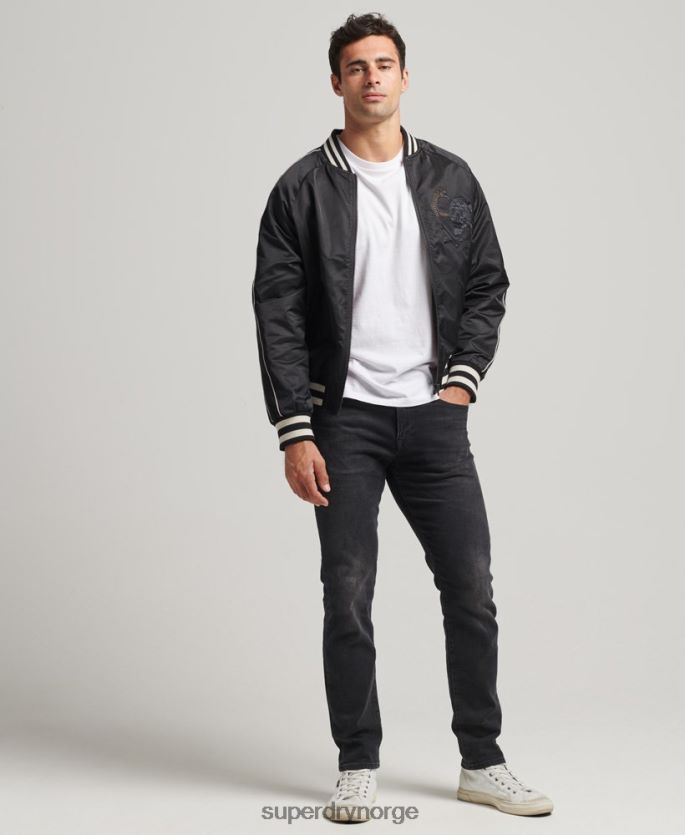 Superdry mørk grå klær 86P46D4459 vintage sukajan bomberjakke menn