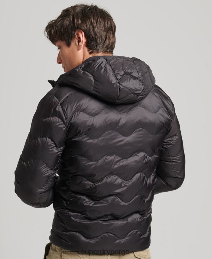 Superdry mørk grå klær 86P46D4506 hette mellomlagsjakke menn