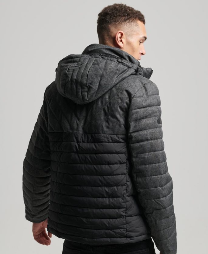 Superdry mørk grå klær 86P46D4548 tweed mix fuji jakke menn