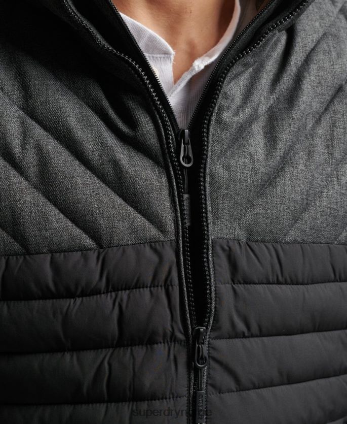 Superdry mørk grå klær 86P46D4548 tweed mix fuji jakke menn