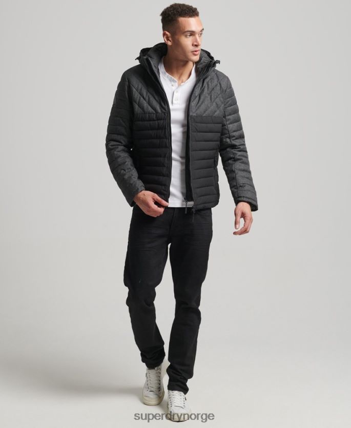 Superdry mørk grå klær 86P46D4548 tweed mix fuji jakke menn