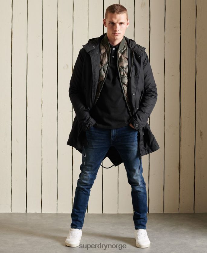 Superdry mørk grå klær 86P46D4687 militær fishtail parka menn